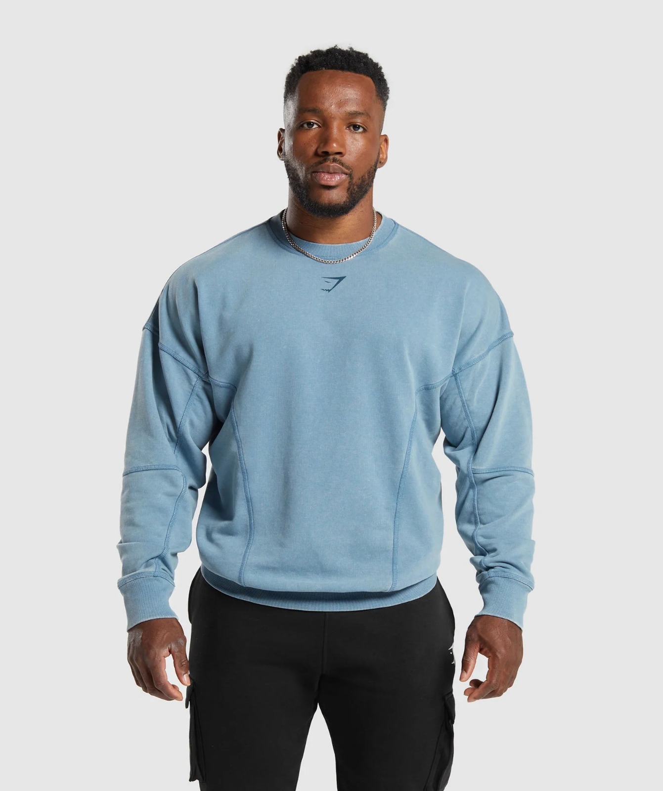 Heritage Washed Crew — Faded Blue vista 1