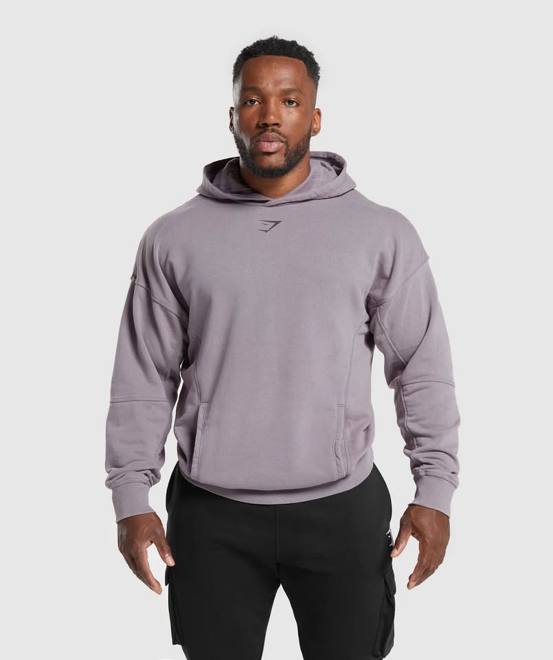 Heritage Washed Hoodie — Fog Purple vista 1